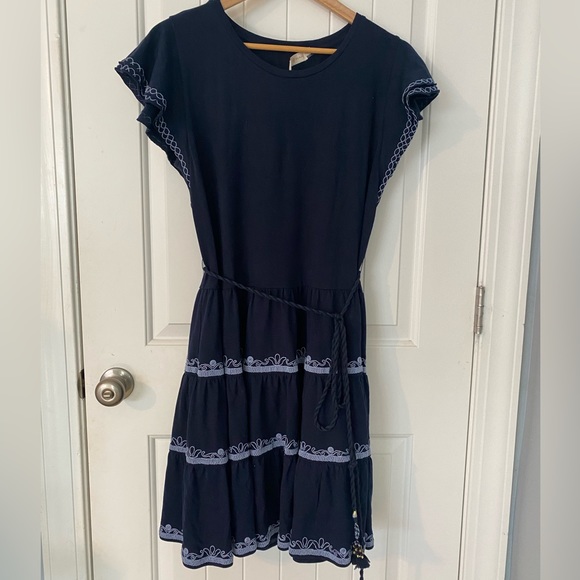 Tory Burch Dresses & Skirts - Tory Burch Navy dress  with belt 100% cotton size XL